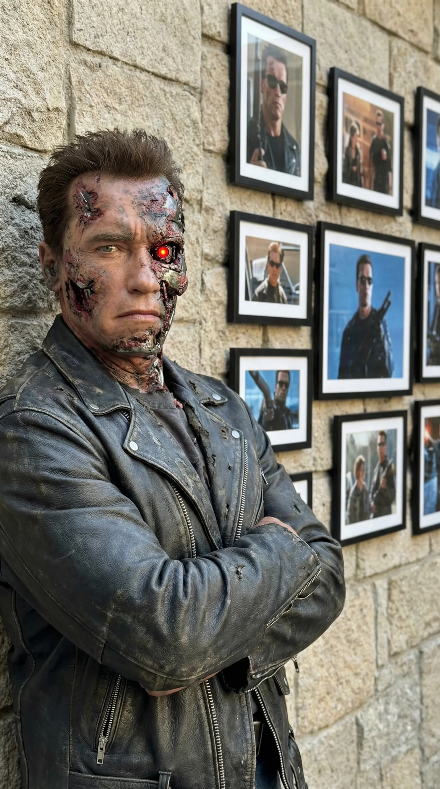 Arnold Schwarzenegger battle damaged T-800 Terminator 2 Wall Edition