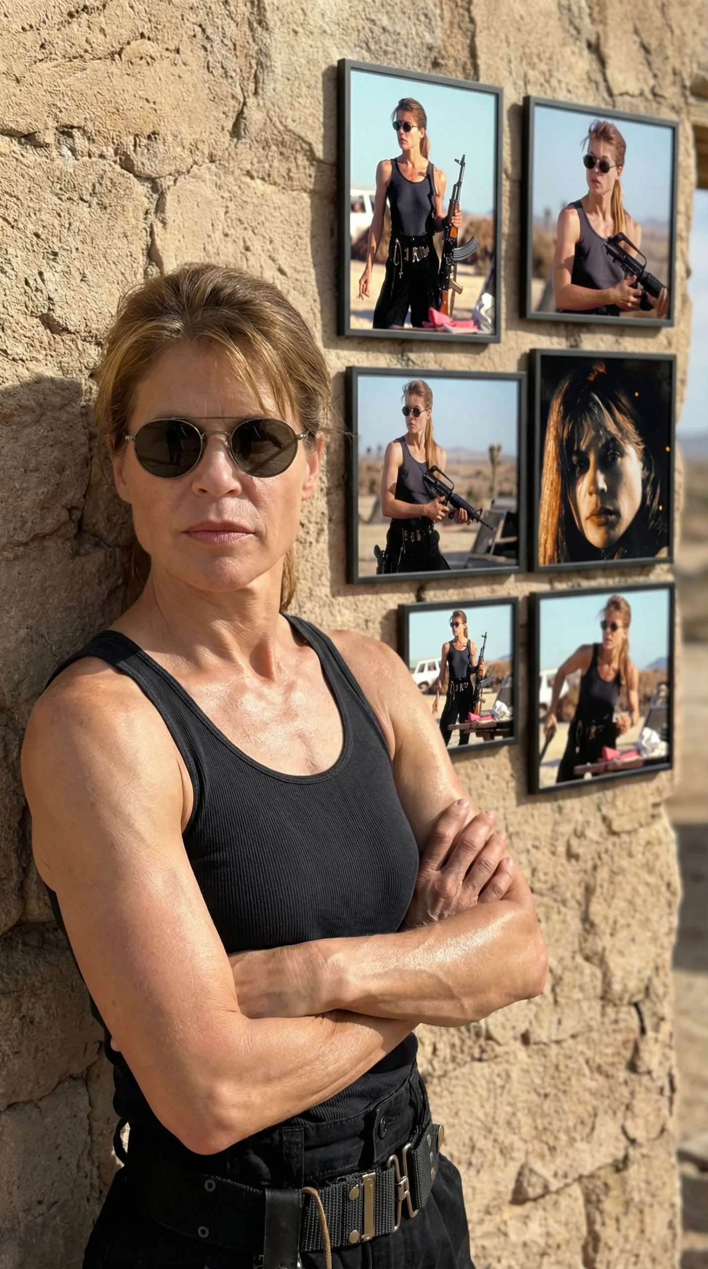 Linda Hamilton Sarah Connor tactical gear Terminator 2 Wall Edition