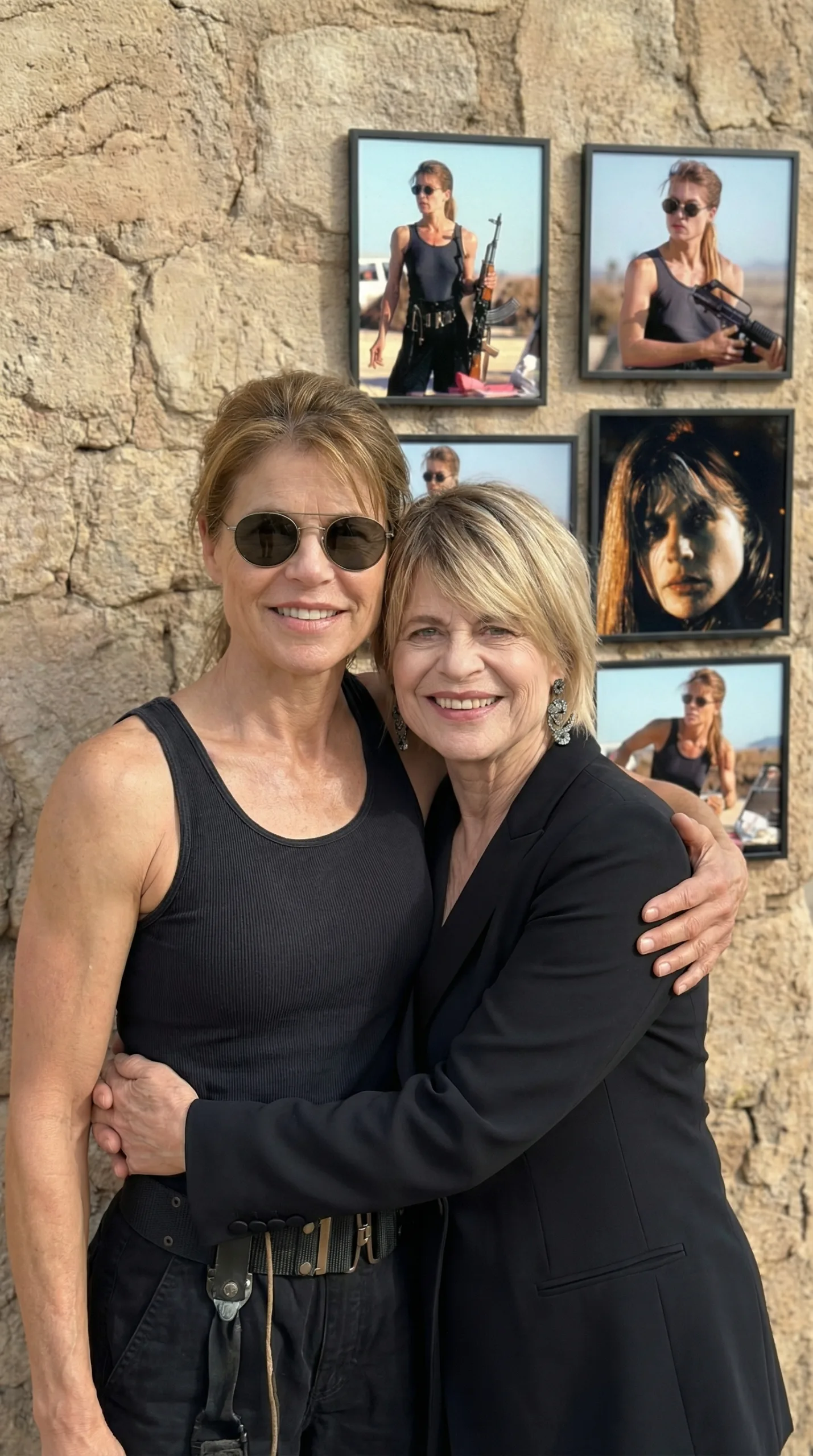 Linda Hamilton Sarah Connor side by side with modern appearance Wall Edition